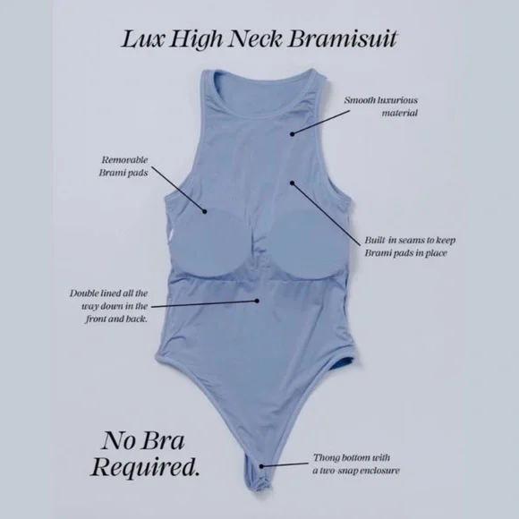 🖤 (NWOT) Klassy Network • Lux High Neck Bramisuit in Black - Picture 5 of 11